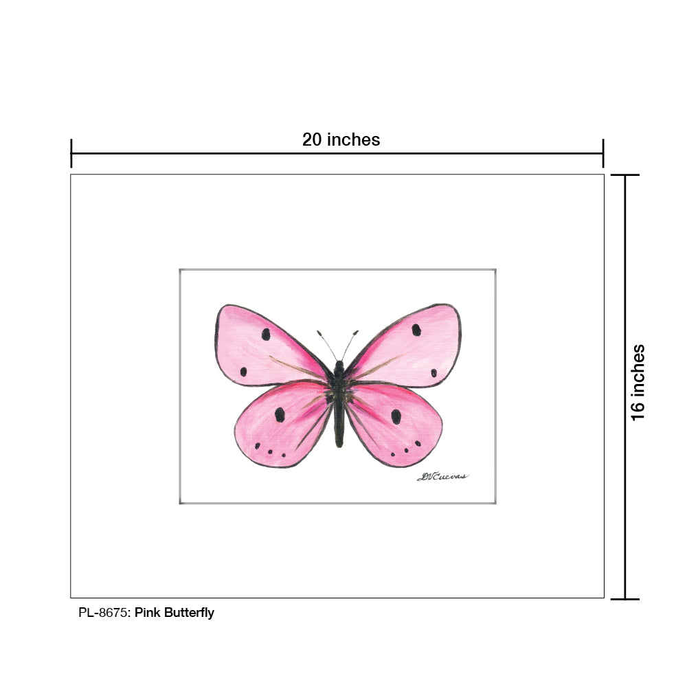 Pink Butterfly, Print (#8675F), Printe Matted, www.printedcanvas.com