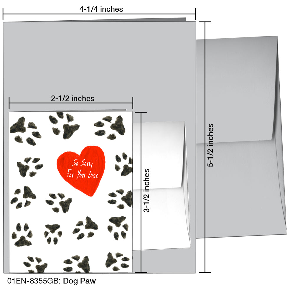 Dog Paw, Greeting Card (8355GB), Enclosure, www.printedcanvas.com