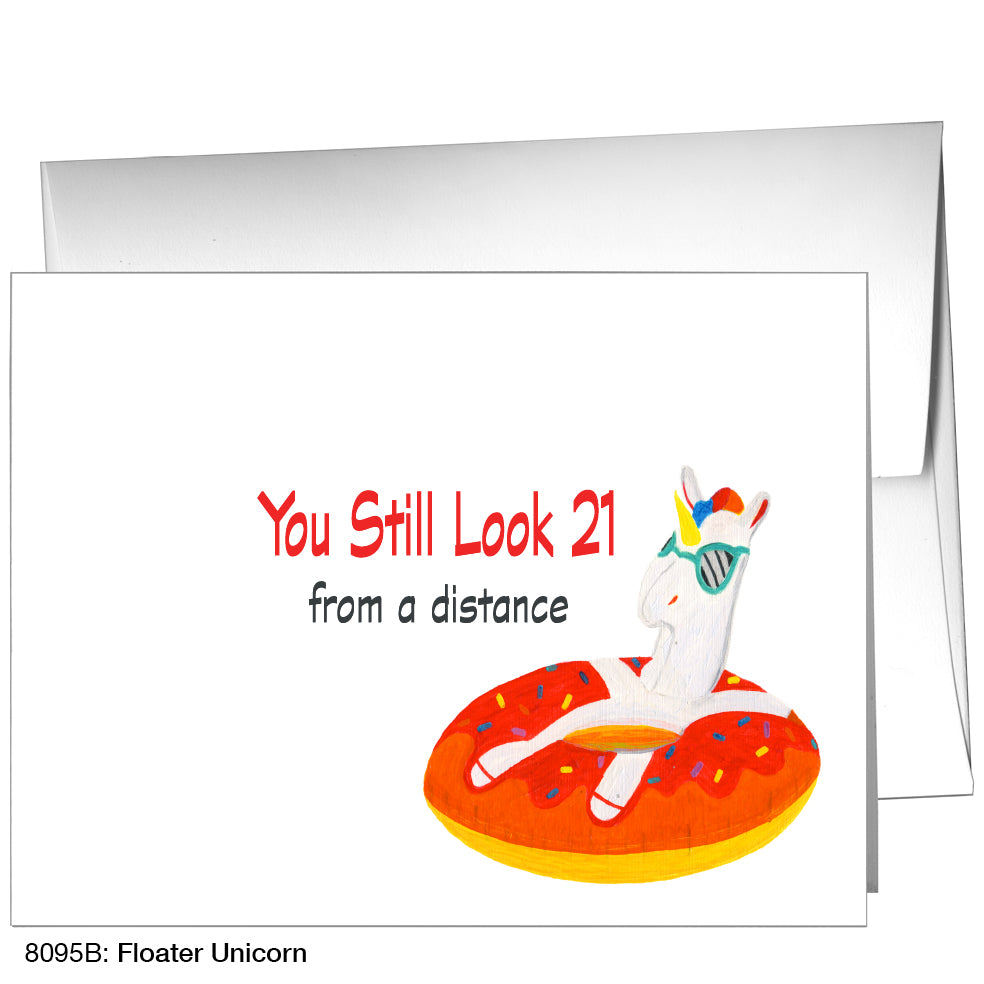 Floater Unicorn, Greeting Card (8095B), A2 Card Front, www.printedcanvas.com