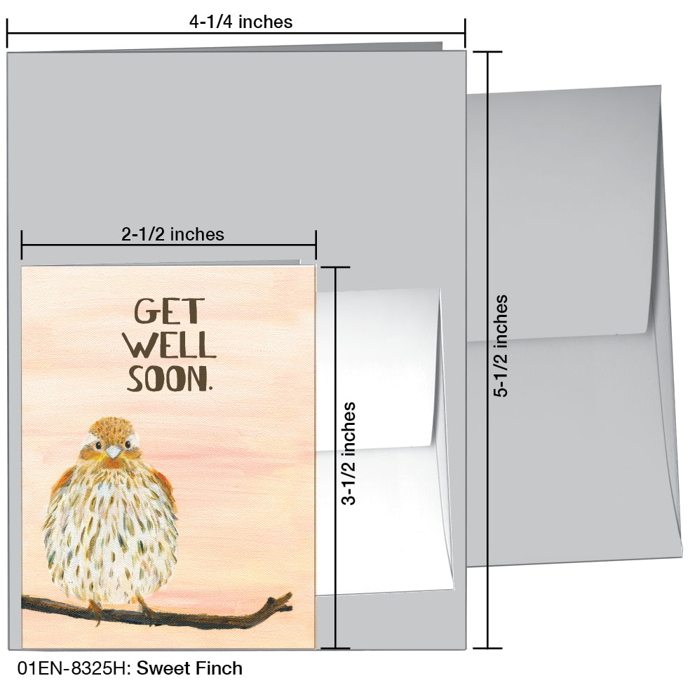 Sweet Finch, Greeting Card (8325H), Enclosure, www.printedcanvas.com