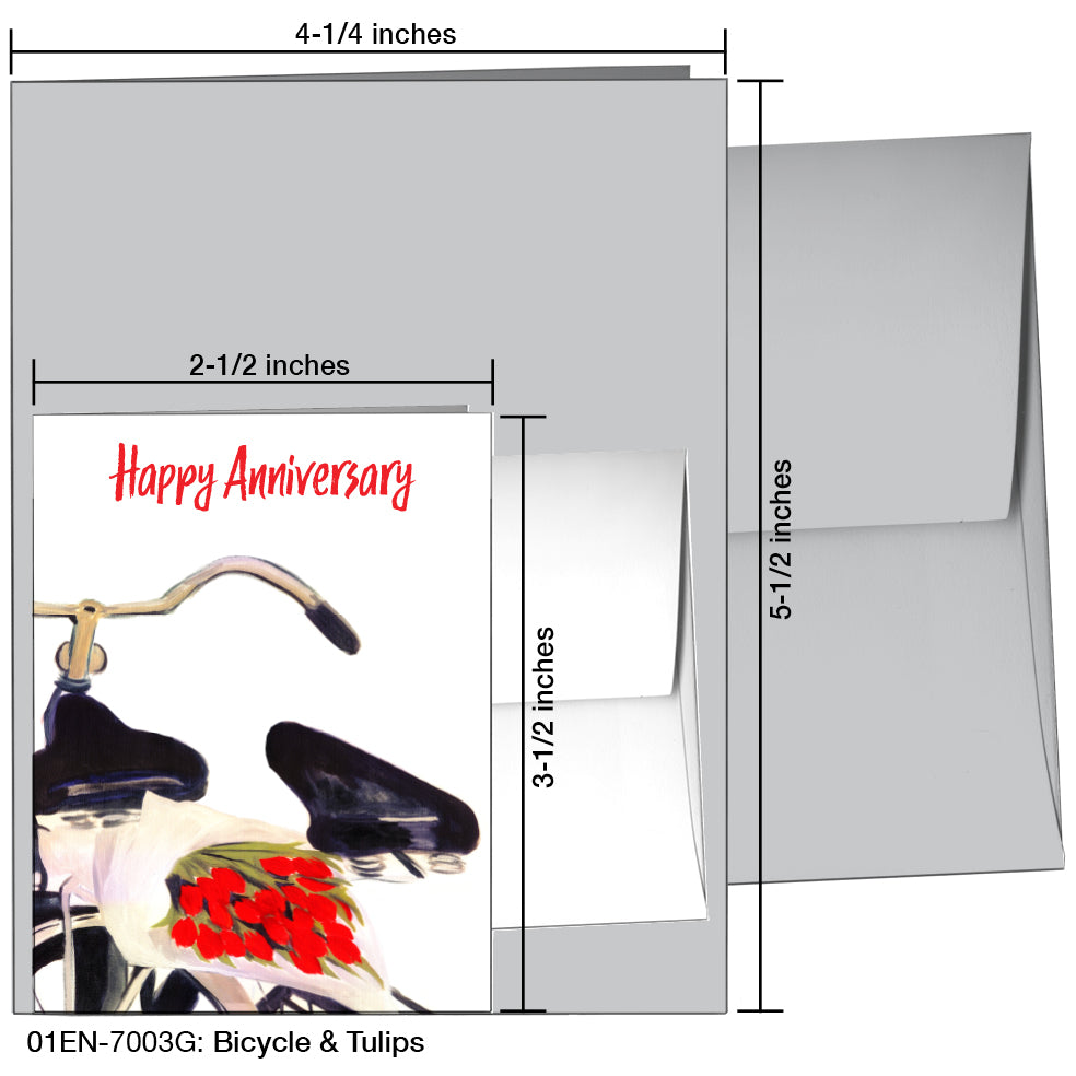 Bicycle & Tulips, Greeting Card (7003G), Enclosure, www.printedcanvas.com