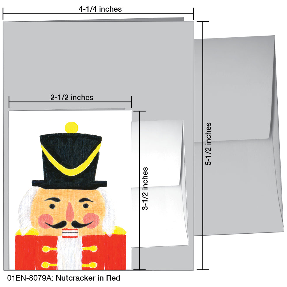 Nutcracker in Red, Greeting Card (8079A), Enclosure, www.printedcanvas.com