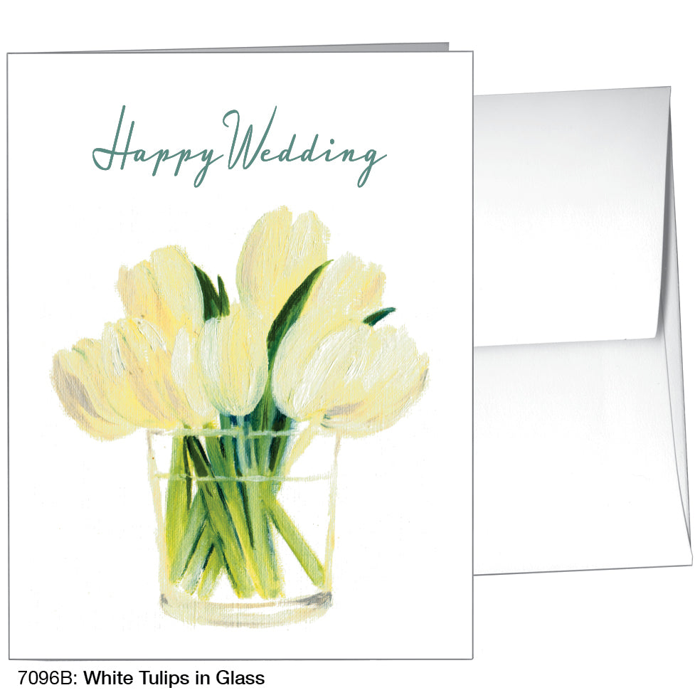 White Tulips in Glass, Greeting Card (7096B), A2 Card Front, www.printedcanvas.com