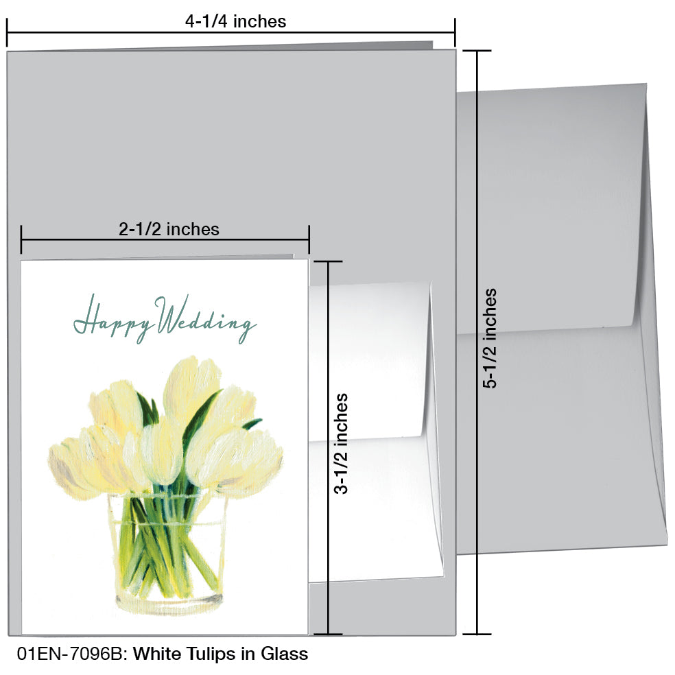 White Tulips in Glass, Greeting Card (7096B), Enclosure Card, www.printedcanvas.com