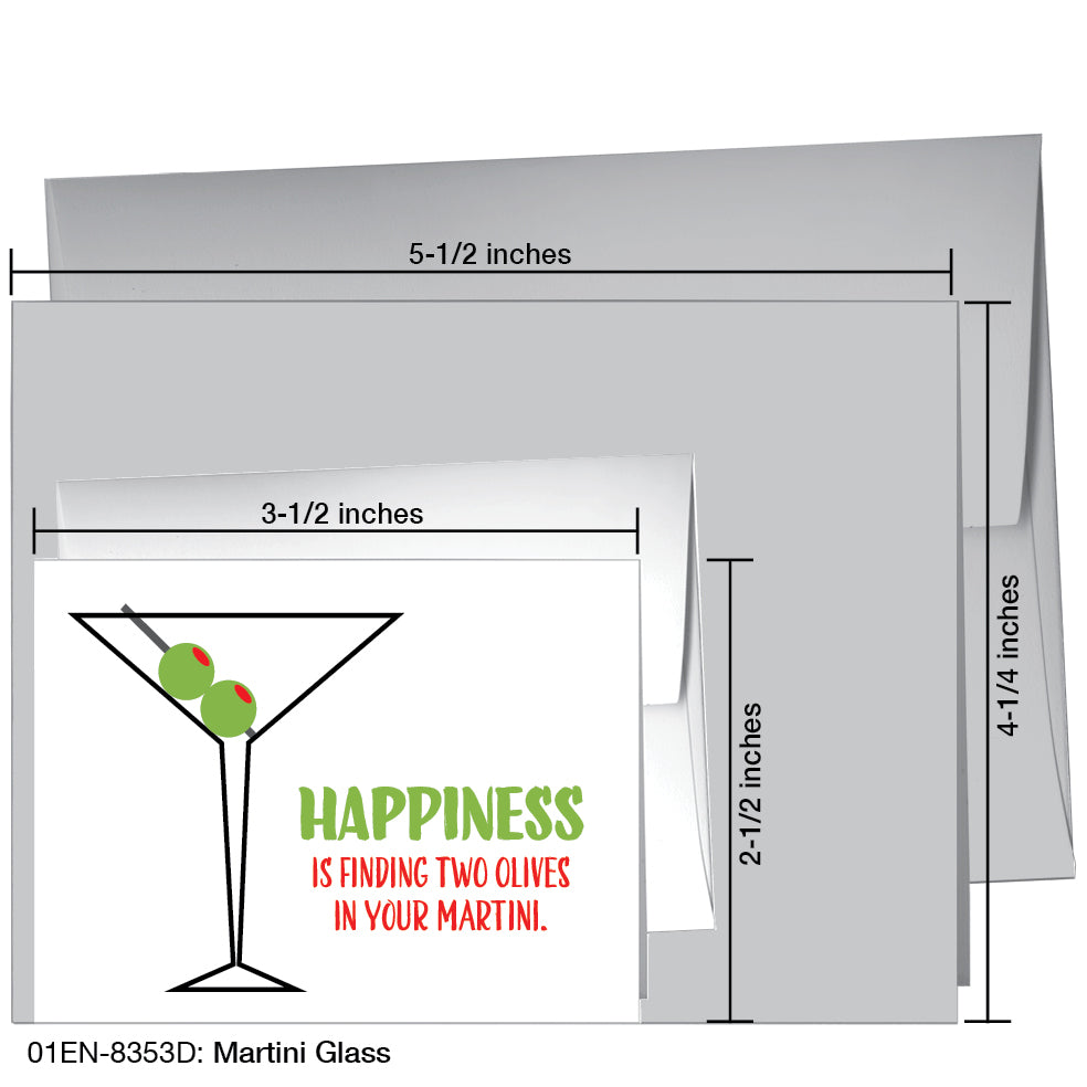 Martini Glass, Greeting Card (8353D), Enclosure, www.printedcanvas.com
