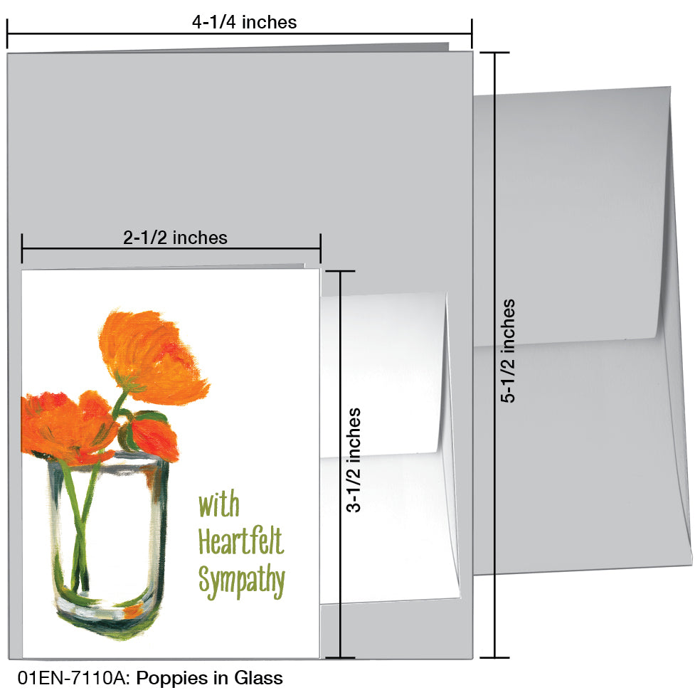 Poppies in Glass, Greeting Card (7110A), Enclosure, www.printedcanvas.com