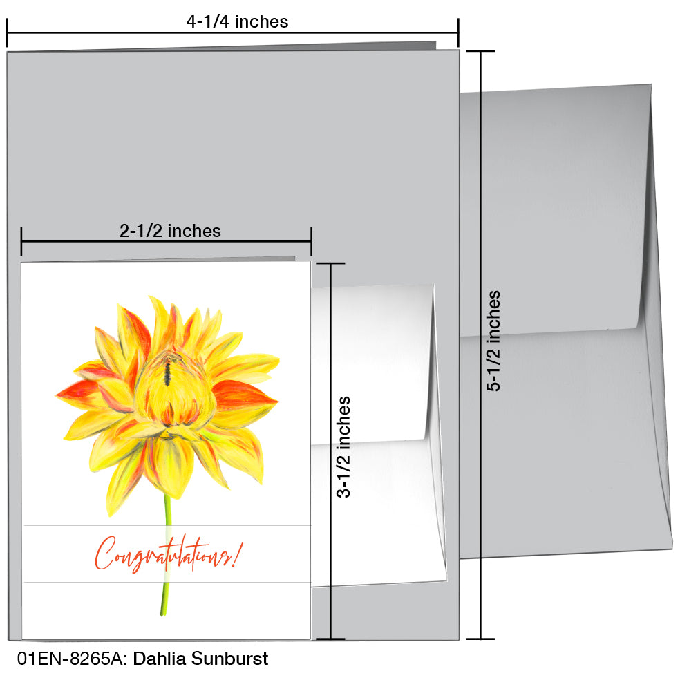 Dahlia Sunburst, Greeting Card (8265A), Enclosure, printedcanvas.com