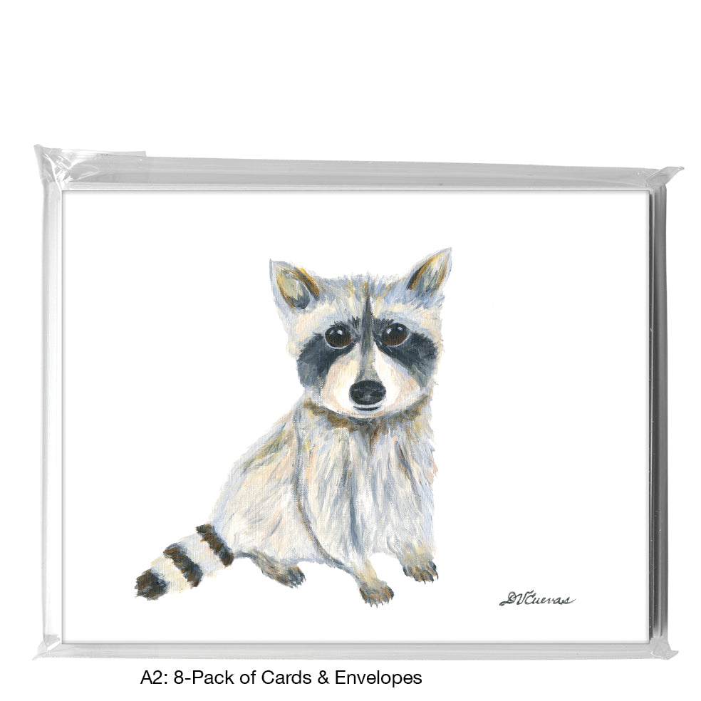 Raccoon Rocket, Greeting Card (8746A), A2 Card 8-Pack, www.printedcanvas.com