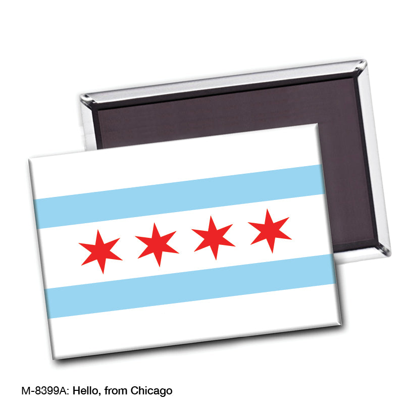 Hello, From Chicago, Magnet (M-8399A), Front, printedcanvas.com