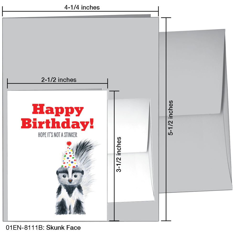 Skunk Face, Greeting Card (8111B), Enclosure, www.printedcanvas.com