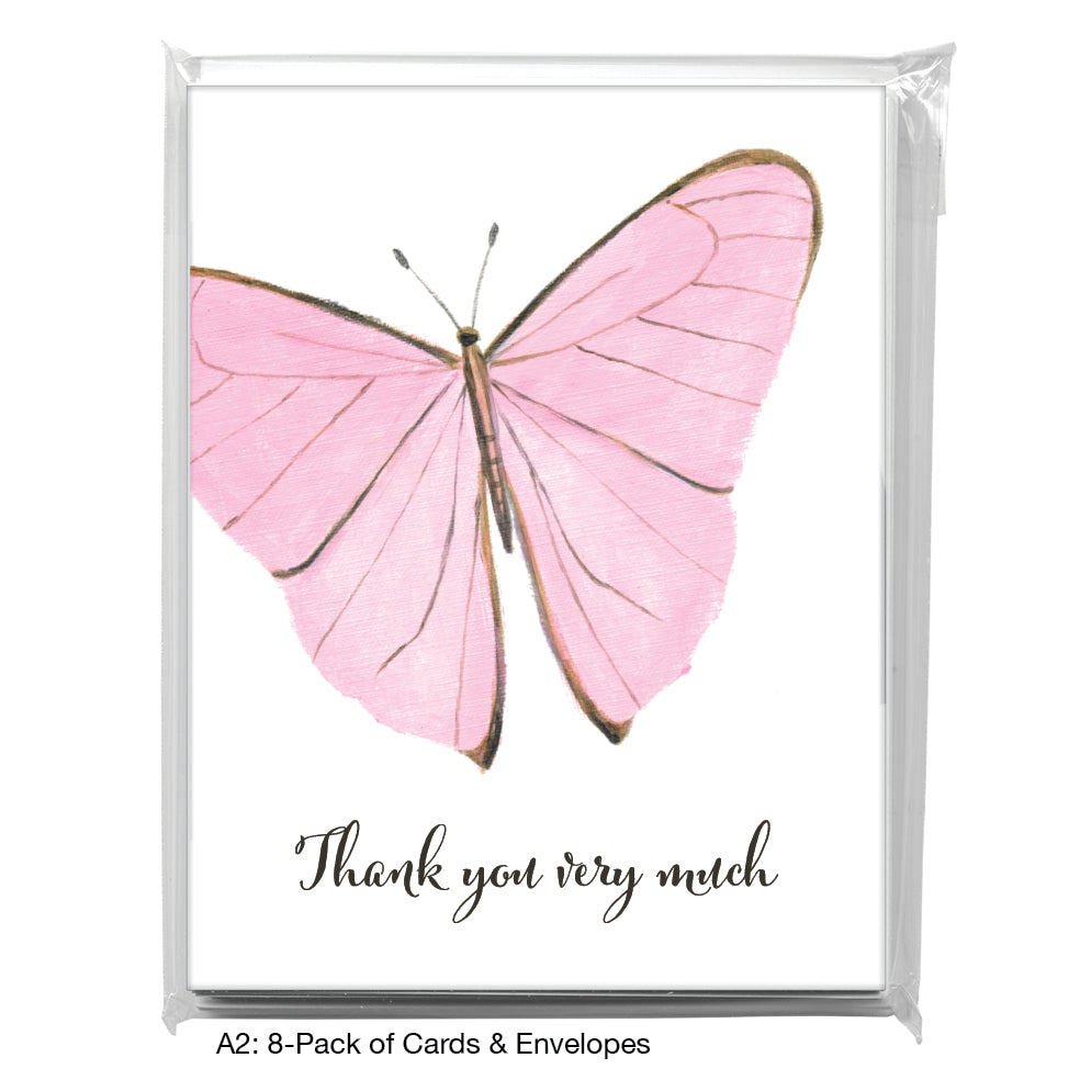 Pretty in Pink Butterfly, Greeting Card (8676E), A2 8-Pack, printedcanvas.com