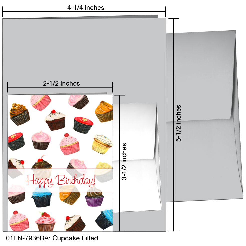 Cupcake Filled, Greeting Card (7936BA), Enclosure, www.printedcanvas.com