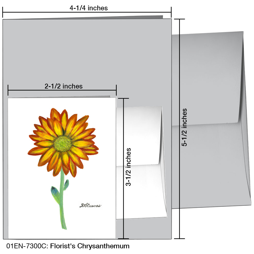 Florist's Chrysanthemum, Greeting Card (7300C), Enclosure Card, www.printedcanvas.com
