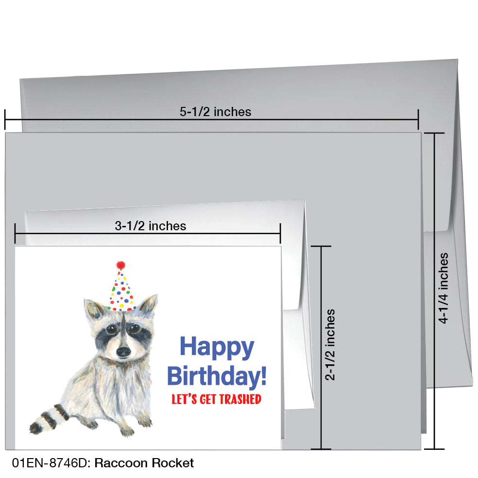Raccoon Rocket, Greeting Card (8746D), Enclosure, www.printedcanvas.com