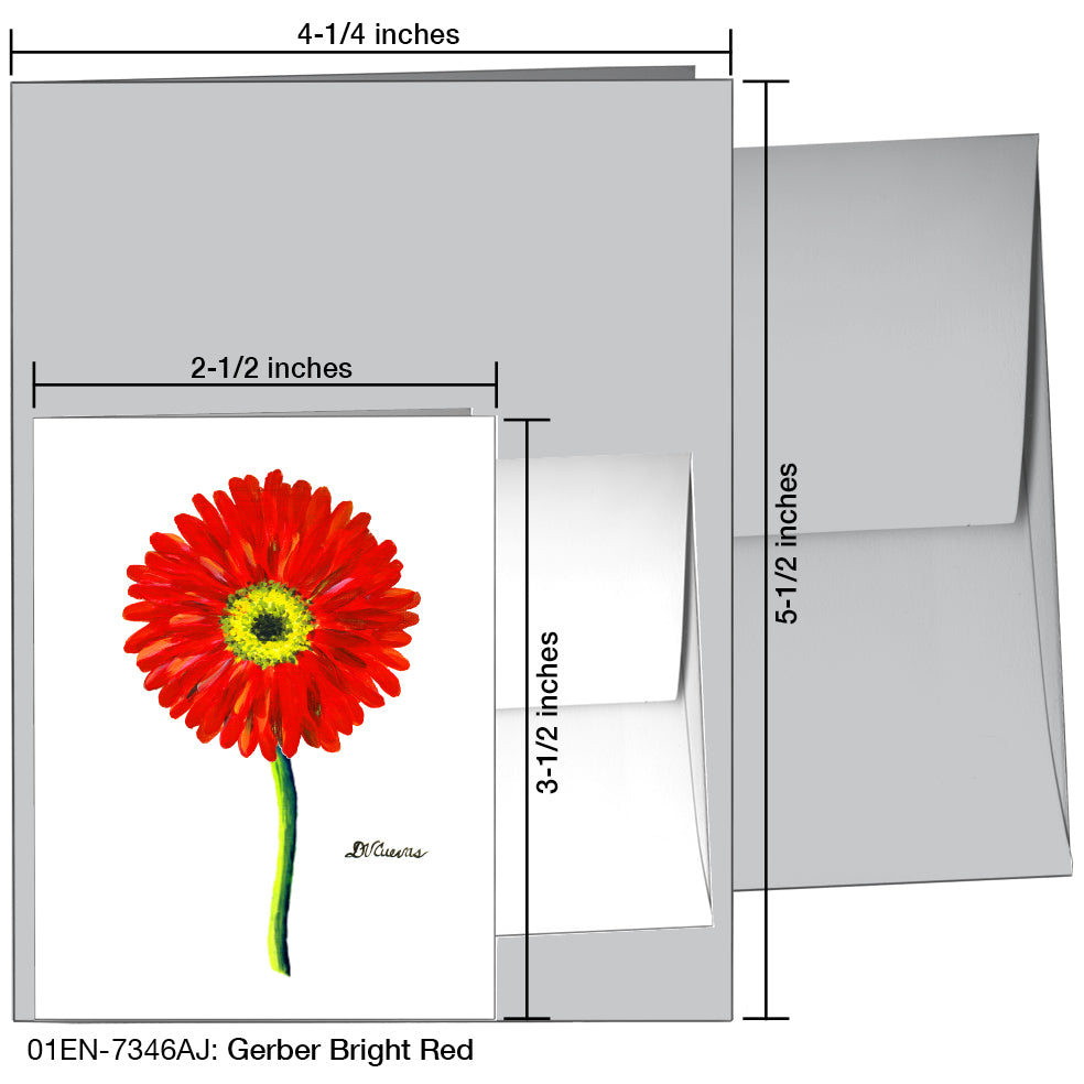 Gerber Bright Red, Greeting Card (7346AJ), Enclosure Card, www.printedcanvas.com