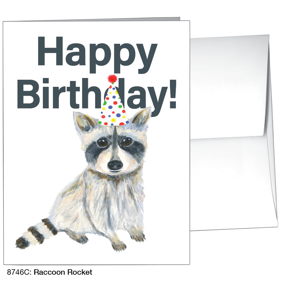 Raccoon Rocket, Greeting Card (8746C), A2, printedcanvas.com