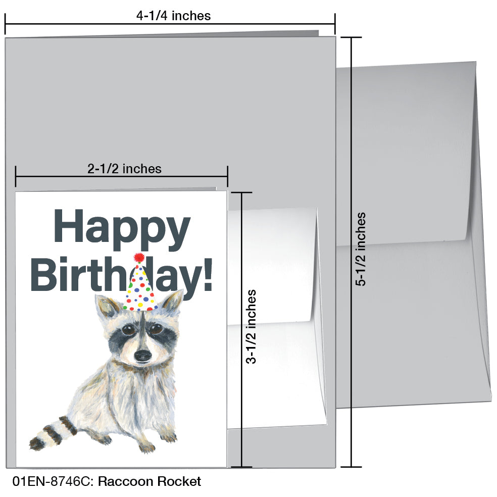 Raccoon Rocket, Greeting Card (8746C), Enclosure, printedcanvas.com