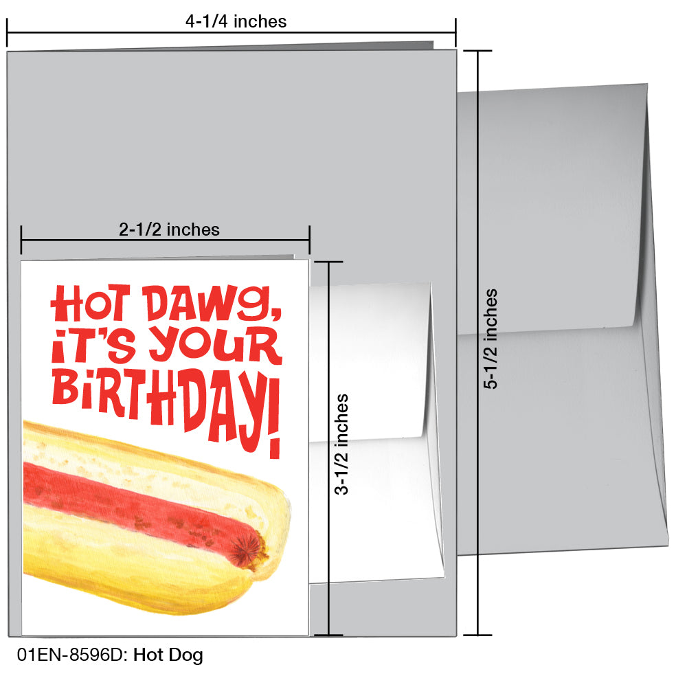Hot Dog, Greeting Card (8596D), Enclosure, www.printedcanvas.com