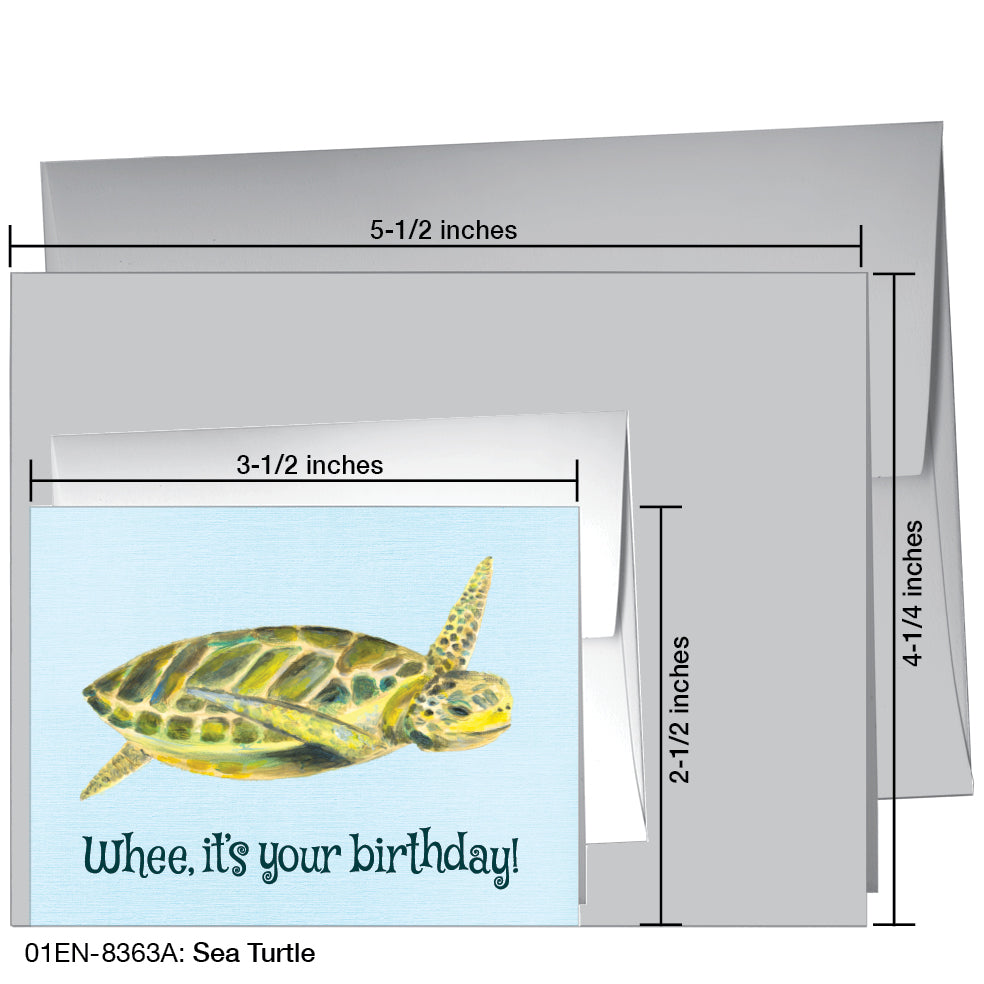 Sea Turtle, Greeting Card (8363A), Enclosure Card, www.printedcanvas.com