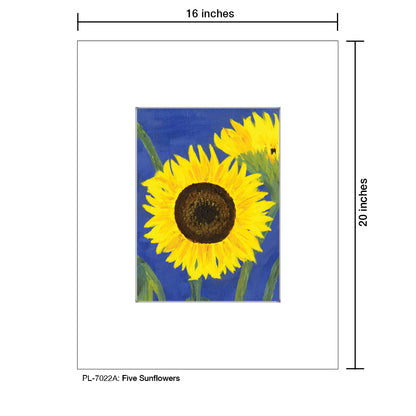 Five Sunflowers, Print (#7022A)