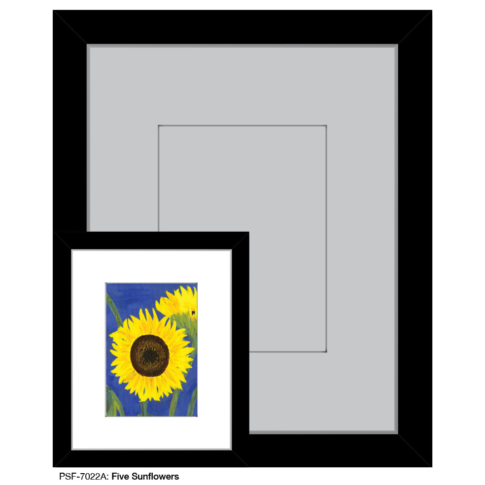Five Sunflowers, Print (#7022A)
