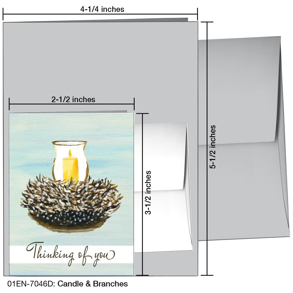 Candle & Branches, Greeting Card (7046D)