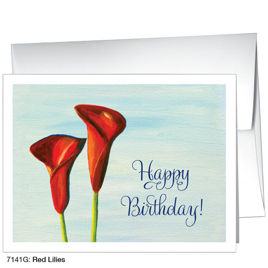 Red Lilies, Greeting Card (7141G)