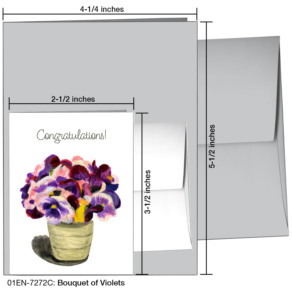 Bouquet Of Violets, Greeting Card (7272C)