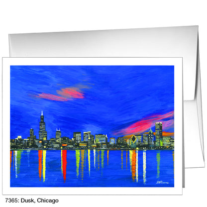 Dusk, Chicago, Greeting Card (7365)