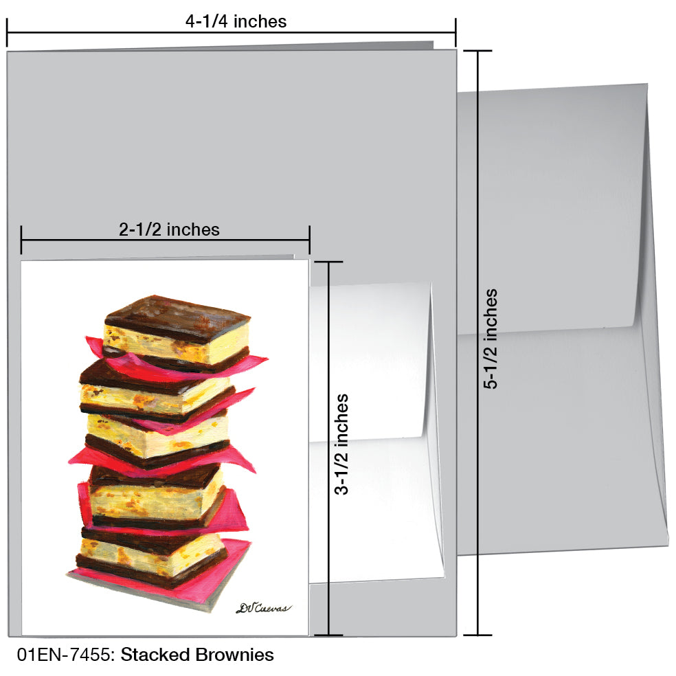 Stacked Brownie & Peanut Butter Cream Sandwiches, Greeting Card (7455)