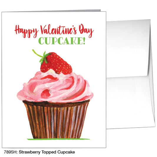 Strawberry Topped Cupcake, Greeting Card (7895H)