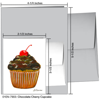 Chocolate Cherry Cupcake, Greeting Card (7903)