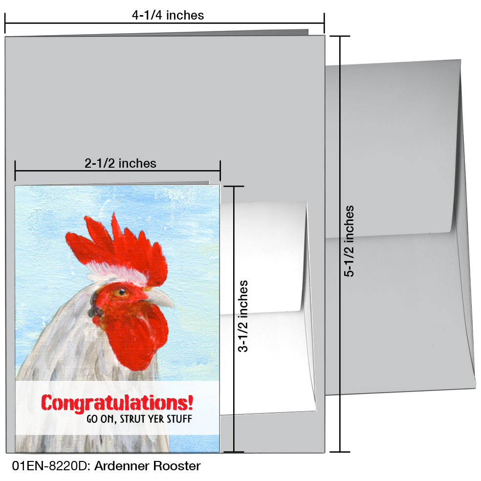 Ardenner Rooster, Greeting Card (8220D)