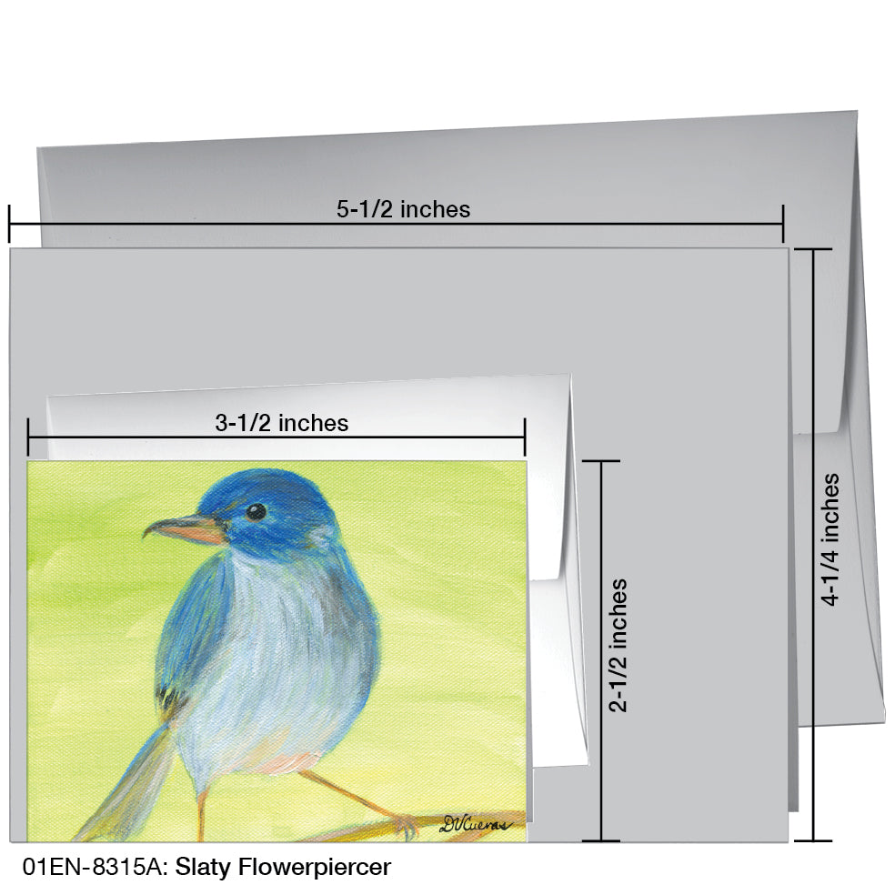Slaty Flowerpiercer, Greeting Card (8315A)