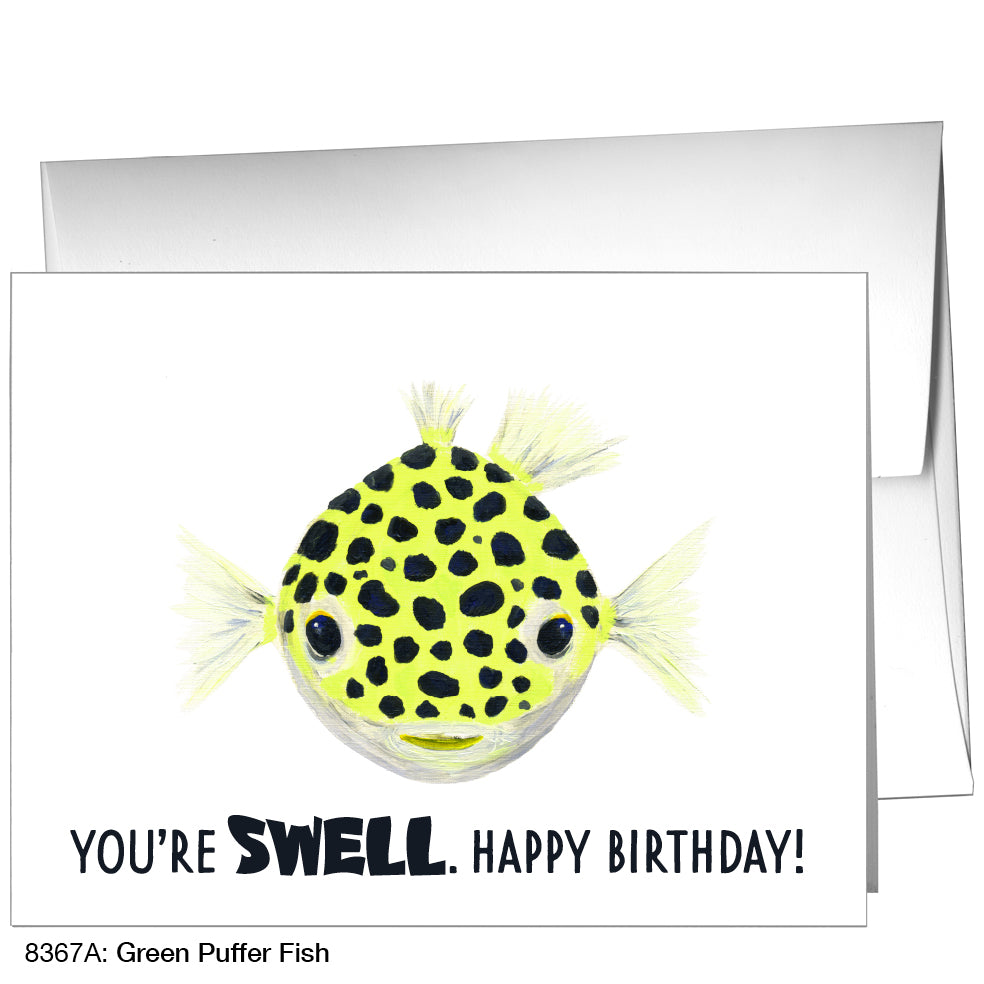 Green Puffer Fish, Greeting Card (8367A)