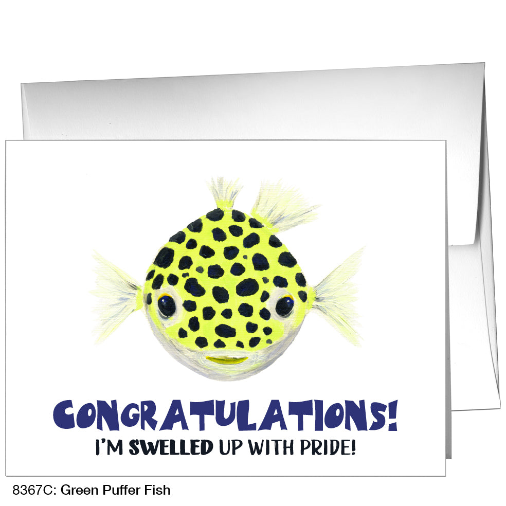 Green Puffer Fish, Greeting Card (8367C)