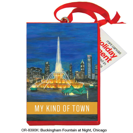 Buckingham Fountain At Night, Chicago, Ornament (OR-8390K)