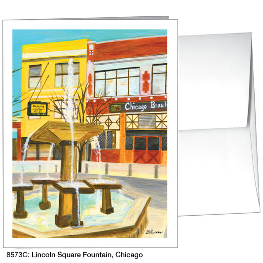 Lincoln Square Fountain, Chicago, Greeting Card (8573C)