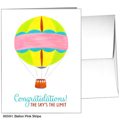 Balloon Pink Stripe, Greeting Card (8656H)