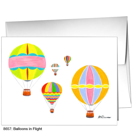 Balloons In Flight, Greeting Card (8657)