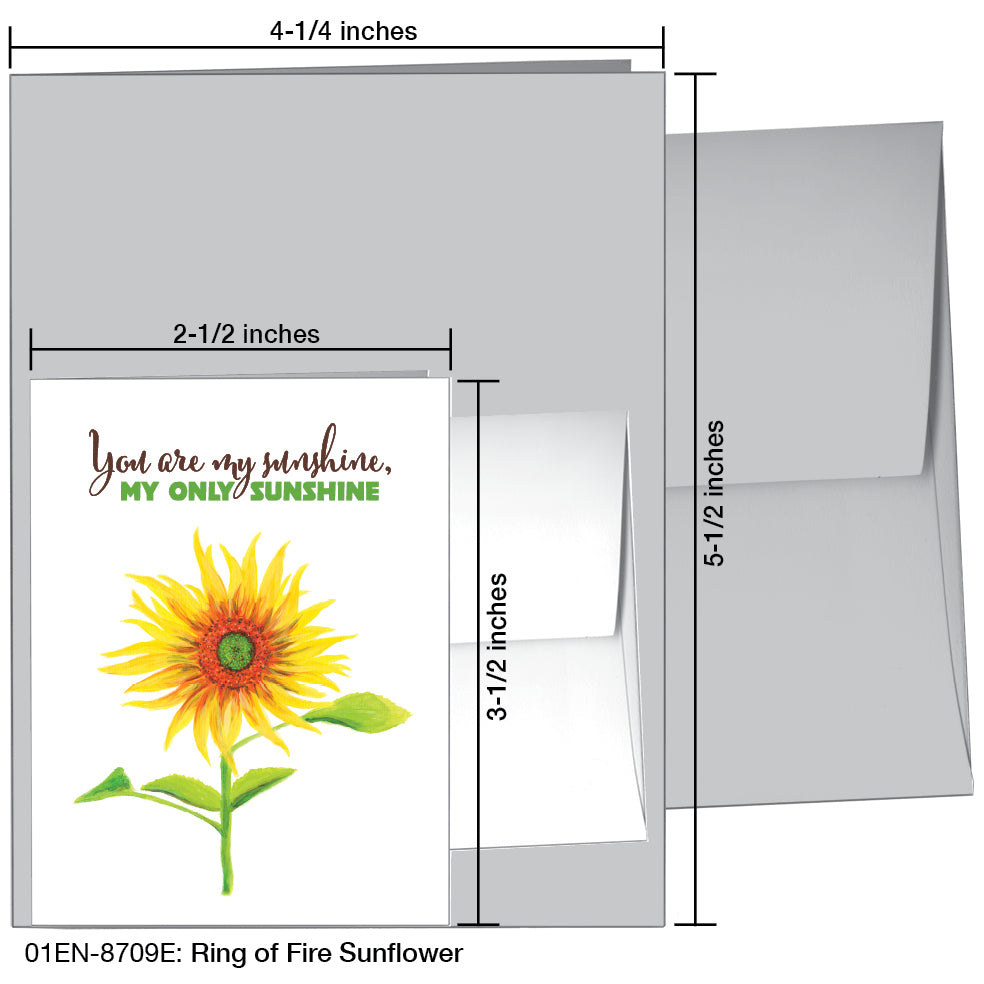 Ring of Fire Sunflower, Greeting Card (8709F)