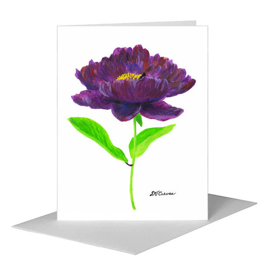 Peony Purple, Greeting Card (#7832A) A2 Card Front, www.printedcanvas.com