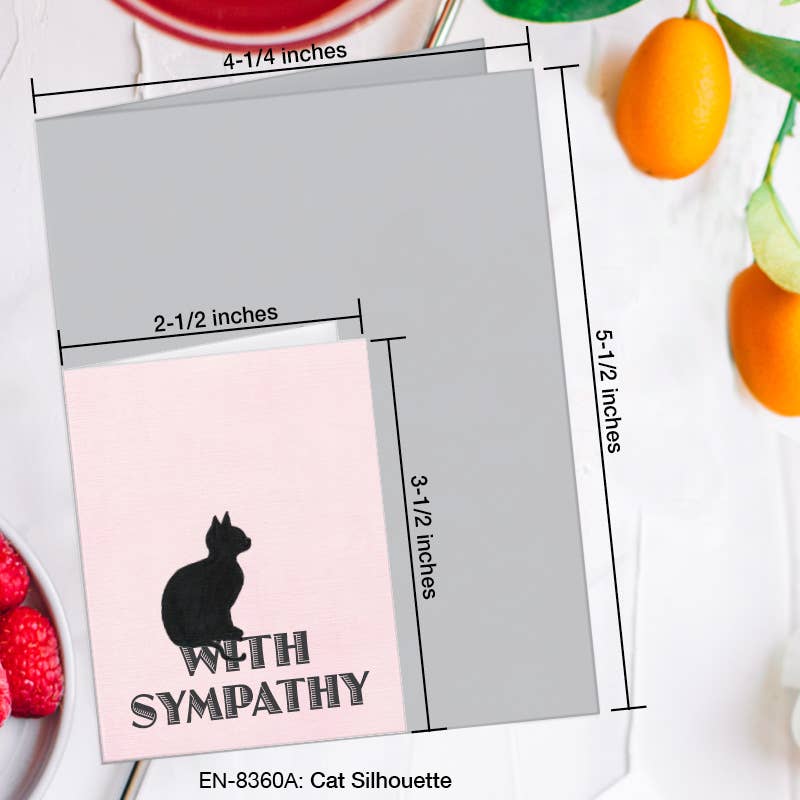 Cat Silhouette, Greeting Card (8360A), Enclosure, www.printedcanvas.com