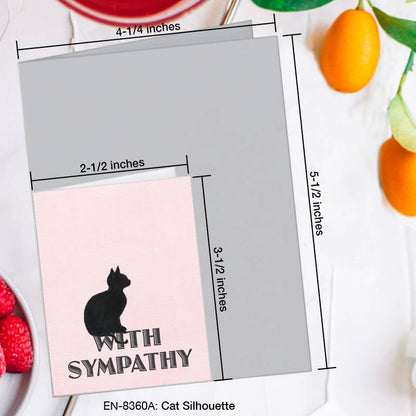 Cat Silhouette, Greeting Card (8360A), Enclosure, www.printedcanvas.com