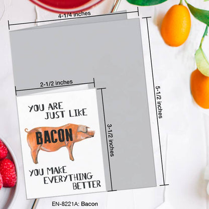 Bacon, Greeting Card (8221A), Enclosure, www.printedcanvas.com