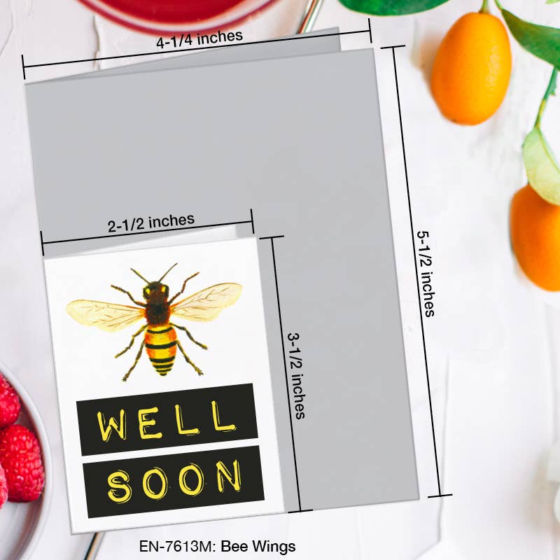 Bee Wings, Greeting Card (7613M), Enclosure, www.printedcanvas.com