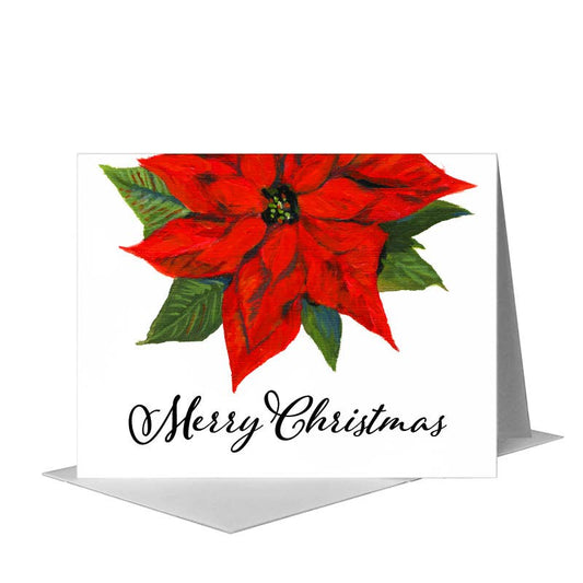 Poinsettia, Greeting Card (#7352C) A2 Card Front, www.printedcanvas.com