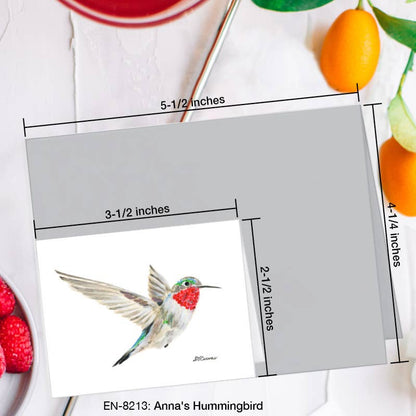 Anna's Hummingbird, Greeting Card (8213A), Enclosure Card, www.printedcanvas.com