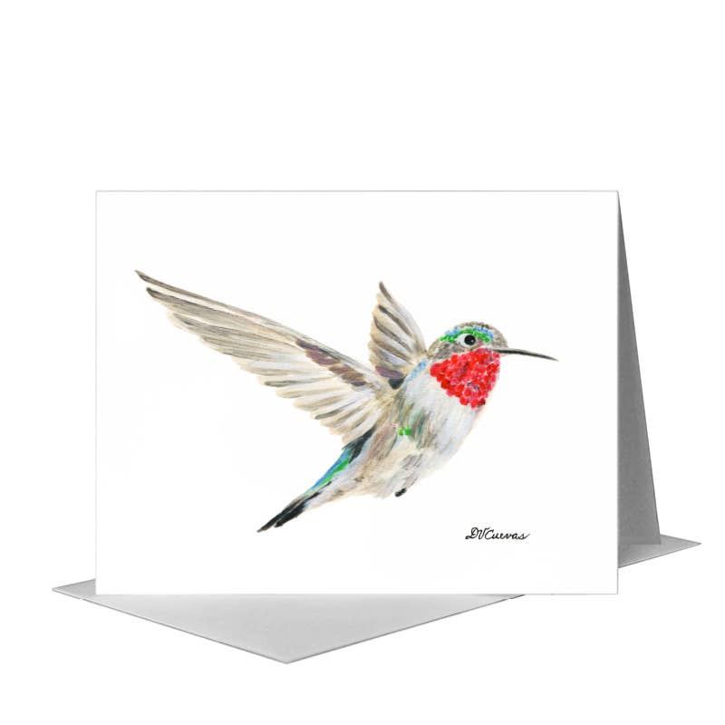 Anna's Hummingbird, Greeting Card (#8213A) A2 Card Front, www.printedcanvas.com