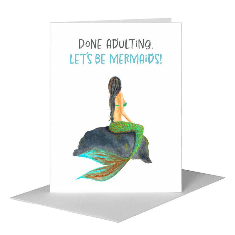 Mermaid, Greeting Card (#8019A) A2 Card Front, www.printedcanvas.com